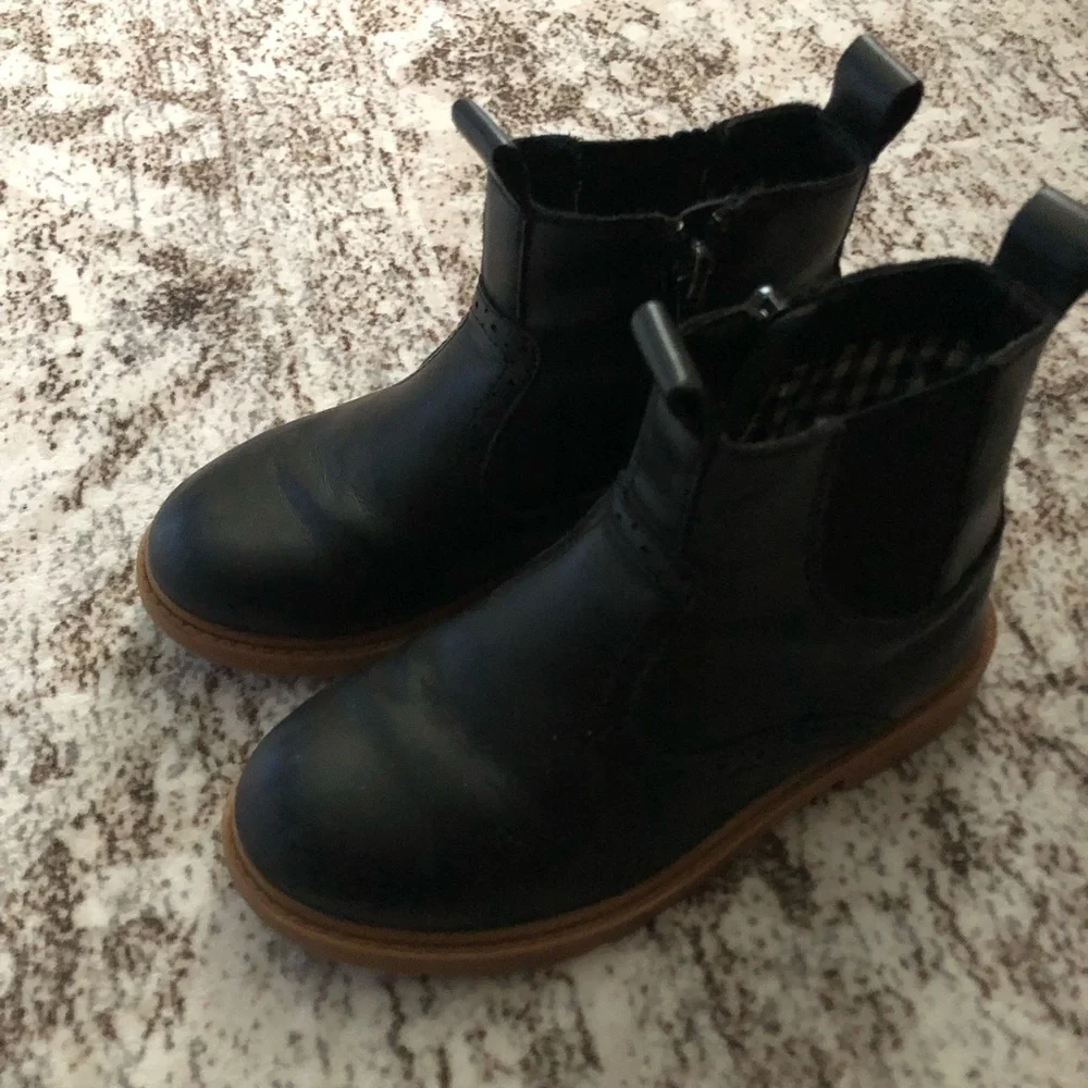 Classic Black Chelsea Boots Kids Boots Boys Ankle Height With Zipper